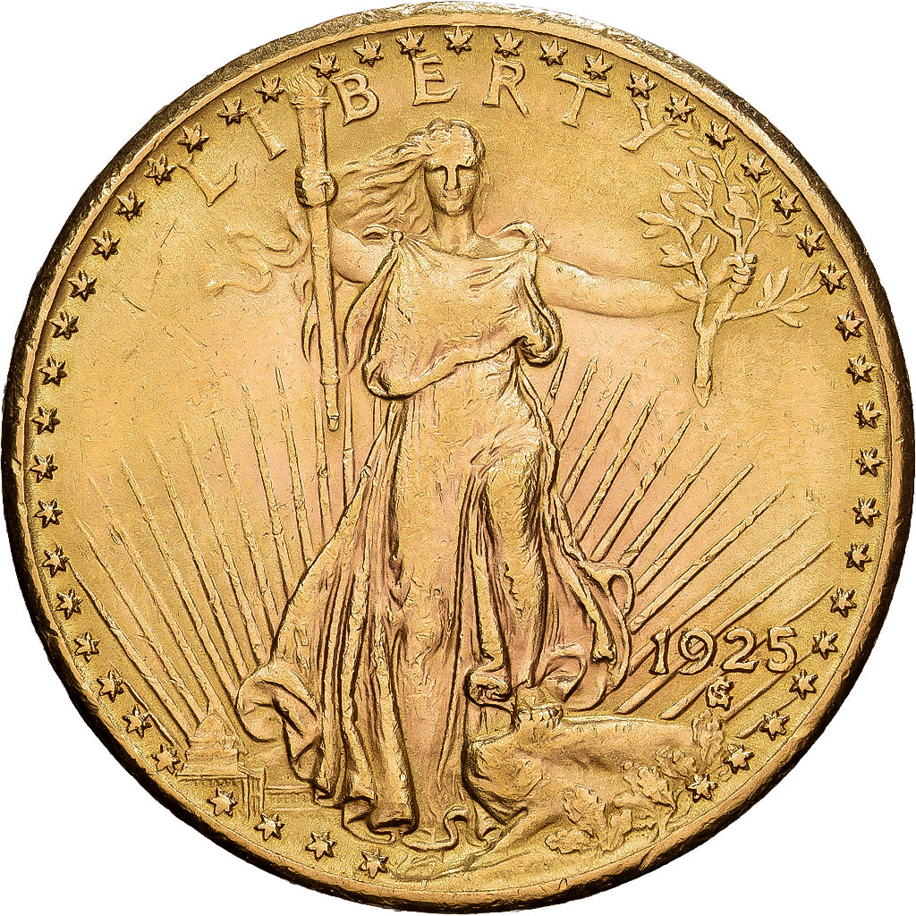 États-Unis, $20, Double Eagle, Saint-Gaudens, 1925, U.S. Mint, Or, TTB, KM:131