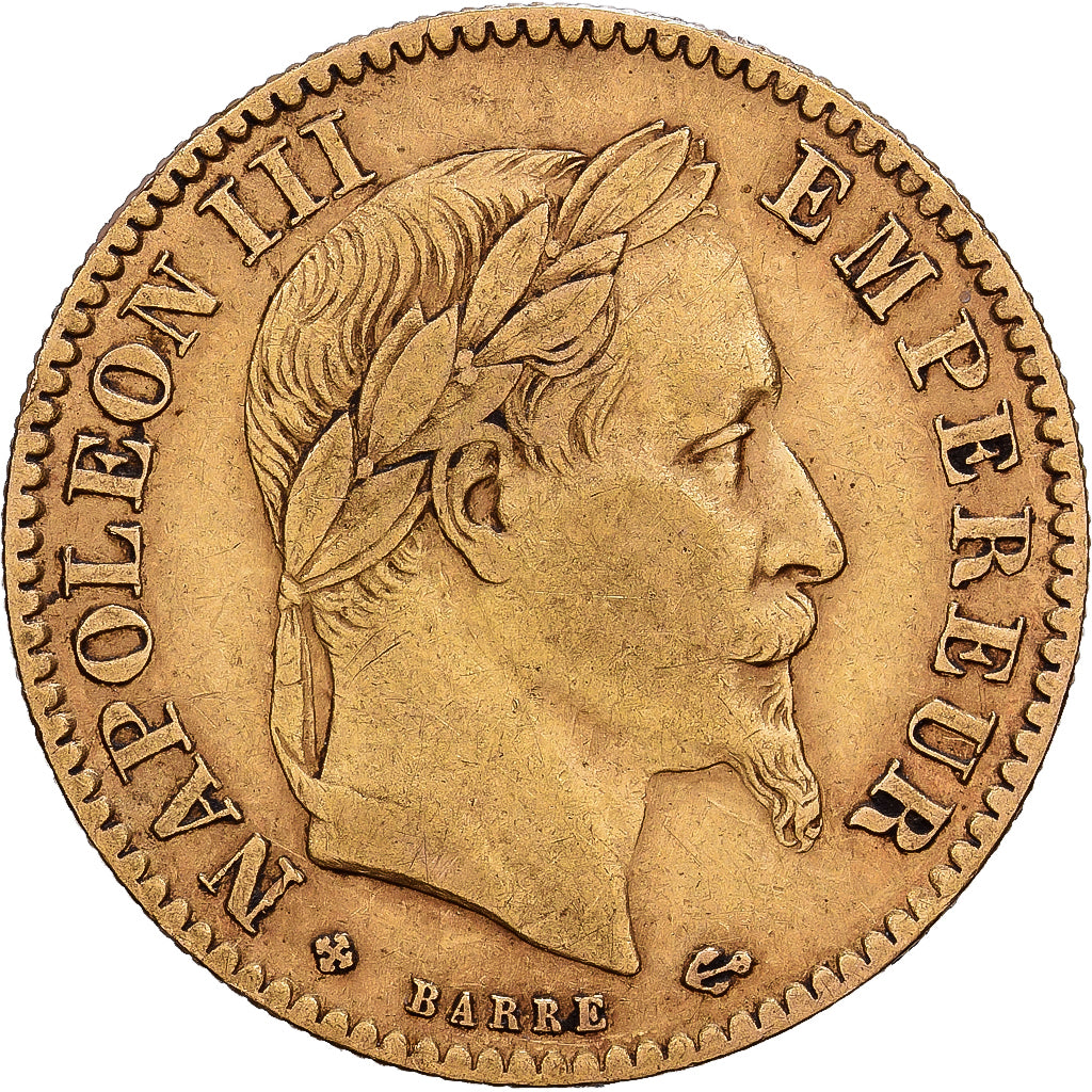 France, Napoléon III, 10 Francs, Napoléon III, 1864, Strasbourg, Or, TB+