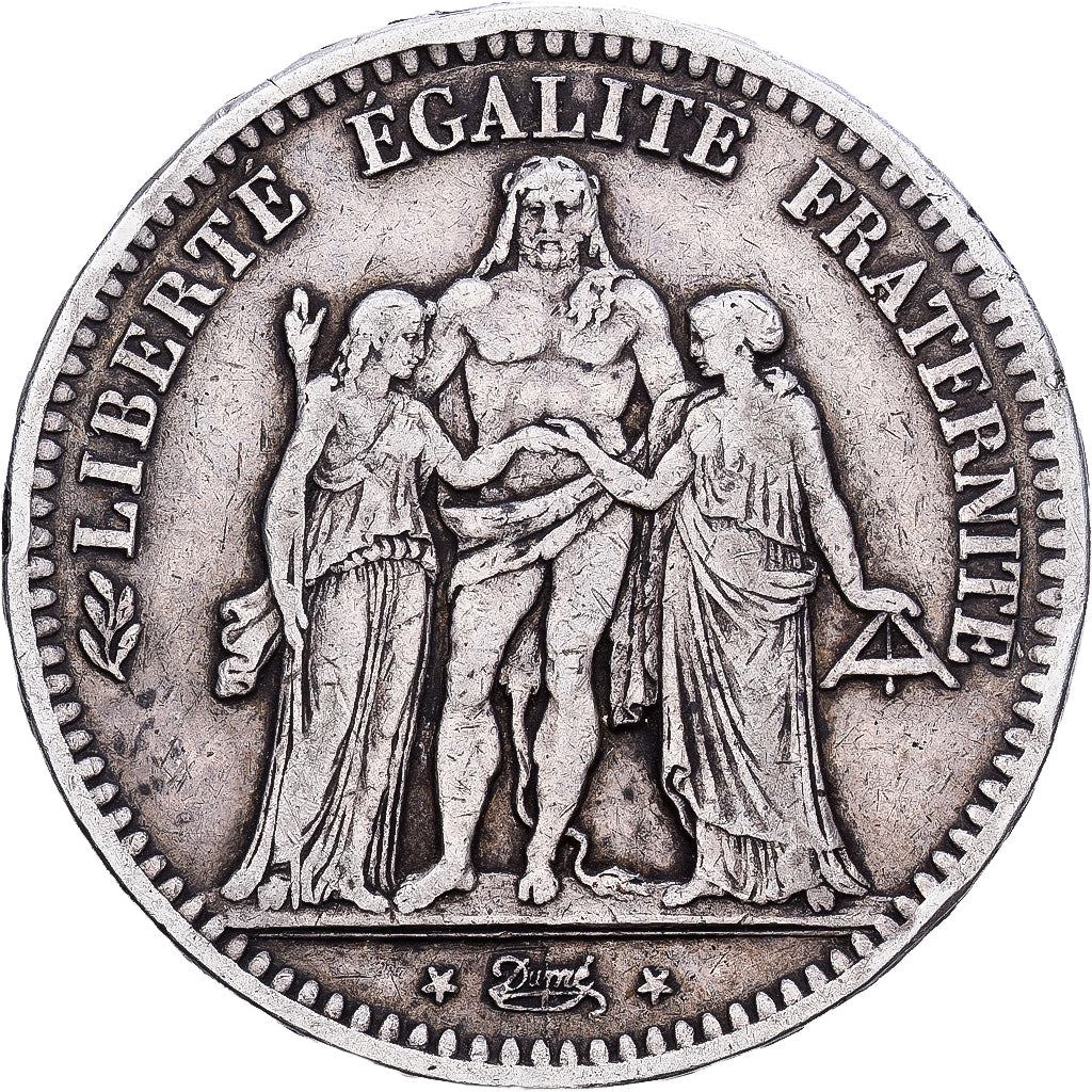 France, 5 Francs, Hercule, 1849, Strasbourg, Silver, VF(20-25), KM:756.2