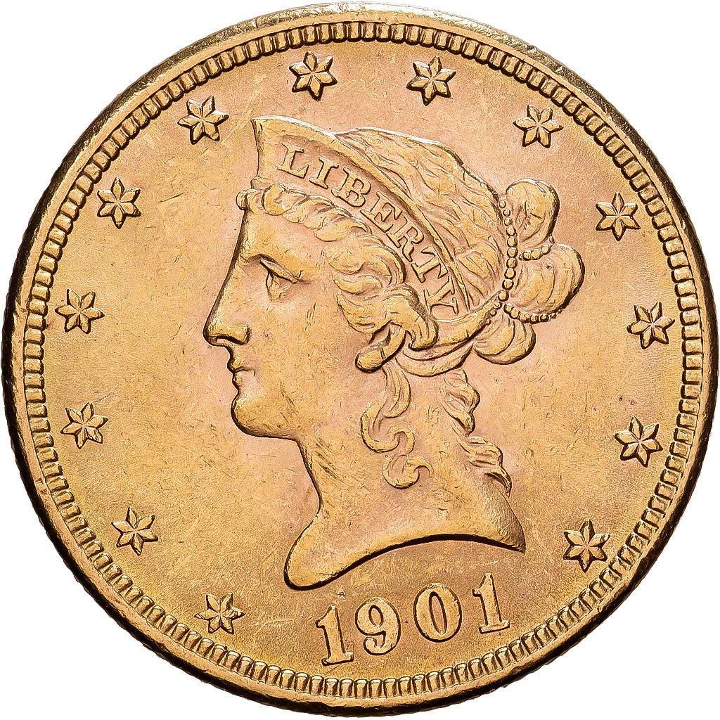 United States, $10, Eagle, Coronet Head, 1901, U.S. Mint, Gold, VF(30-35)