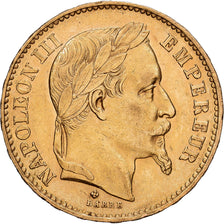 França, Napoleon III, 20 Francs, Napoléon III, 1870, Strasbourg, Dourado