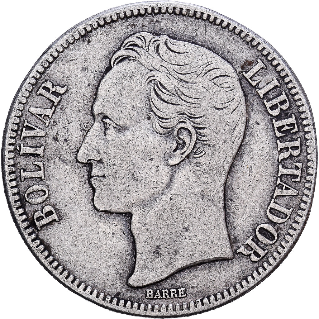 Venezuela, Gram 25, 5 Bolivares, 1936, Argent, TB+, KM:24.2