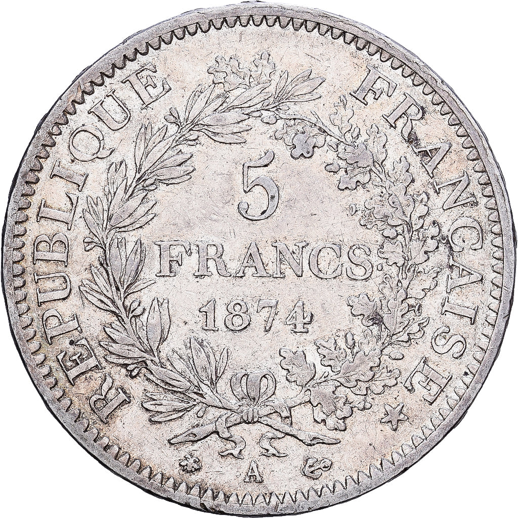 France, 5 Francs, Hercule, 1874, Paris, Argent, TTB, KM:820.1