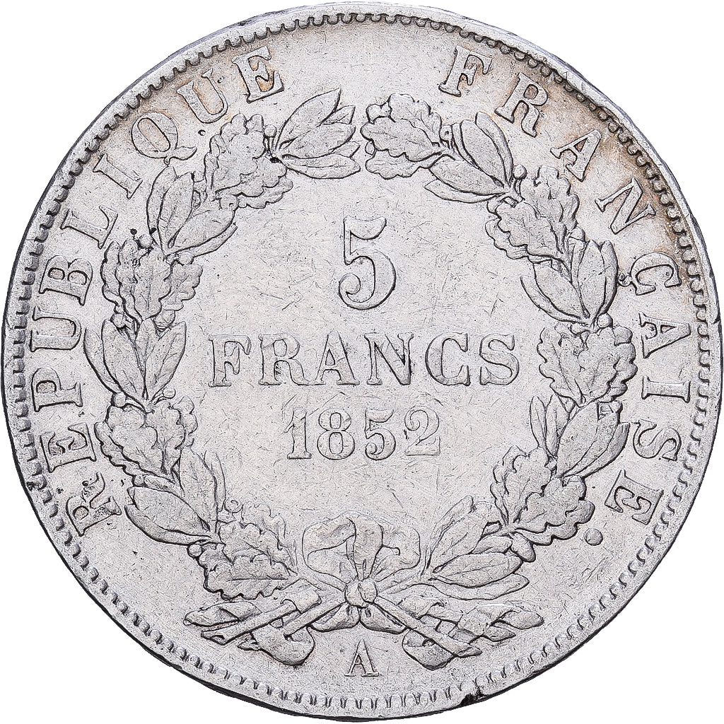 France, 5 Francs, Napoléon III, 1852, Paris, Argent, TB+, KM:773.1