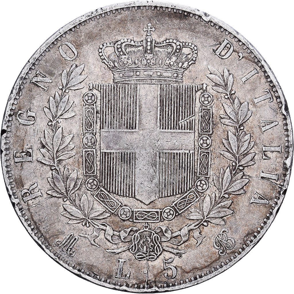 Italy, Vittorio Emanuele II, 5 Lire, 1874, Milan, Silver, VF(30-35), KM:8.3
