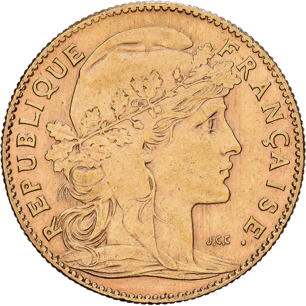 France, 10 Francs, Marianne, 1906, Paris, Gold, VF(30-35), KM:846