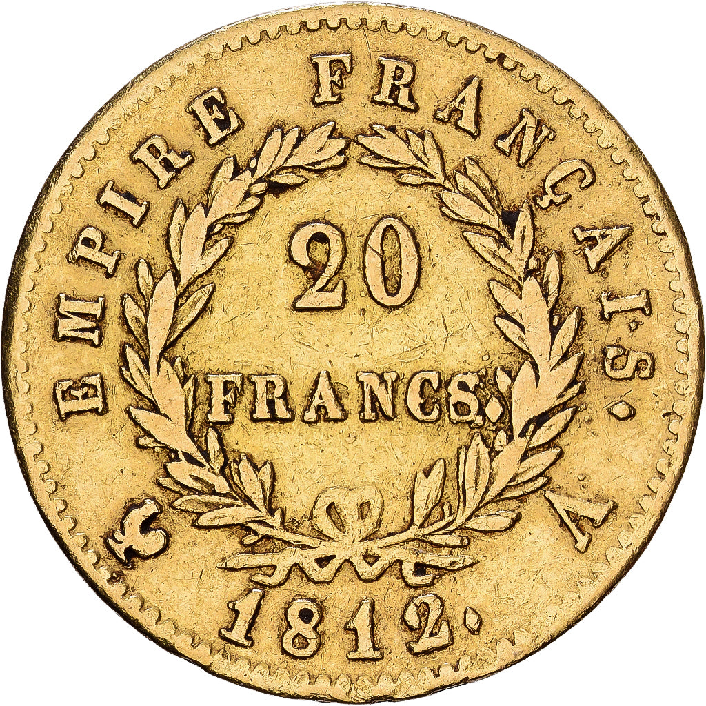France, 20 Francs, Napoléon I, 1812, Paris, Gold, VF(30-35), KM:695.1