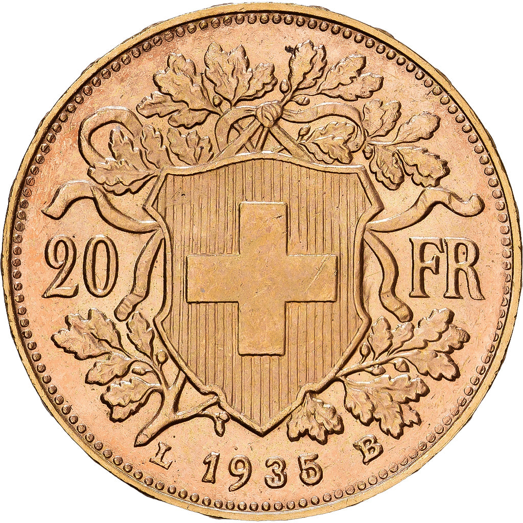 Svizzera, 20 Francs, 1935, Bern, Oro, SPL-, KM:35.1