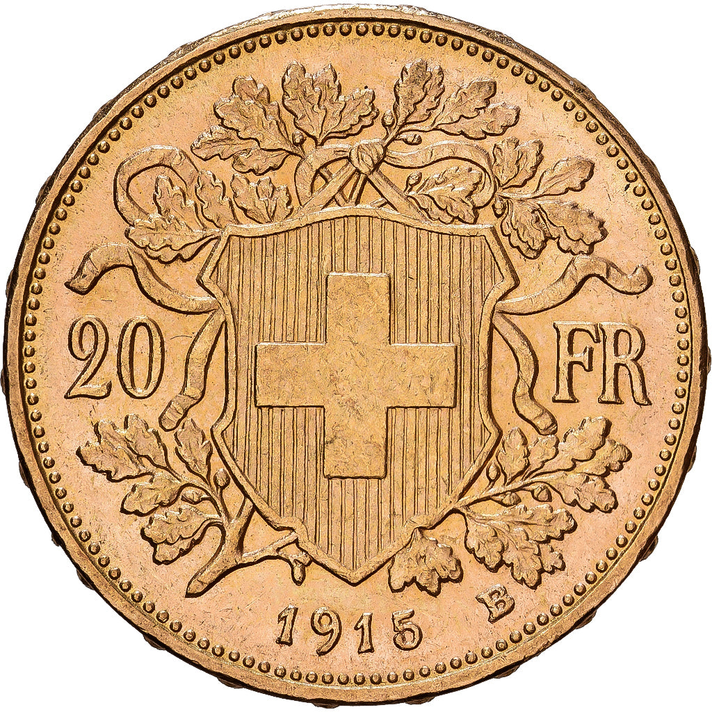 Svizzera, 20 Francs, 1915, Bern, Oro, SPL-, KM:35.1