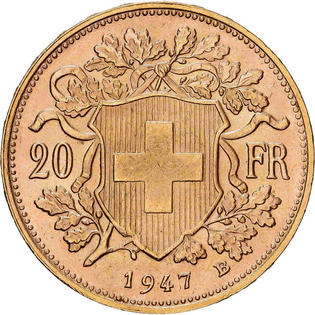 Svizzera, 20 Francs, 1947, Bern, Oro, SPL-, KM:35.2