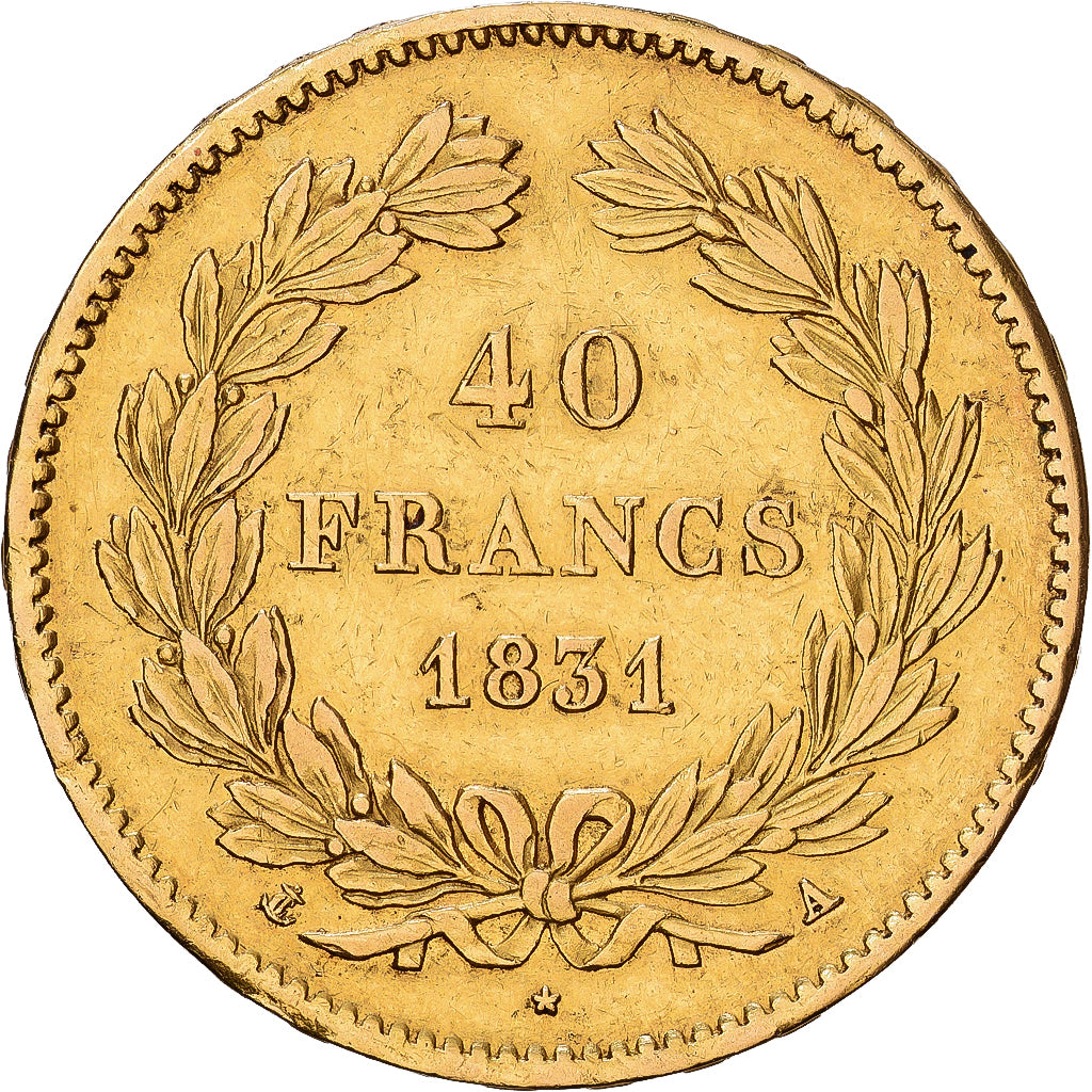 France, 40 Francs, Louis-Philippe, 1831, Paris, Gold, VF(30-35), KM:747.1