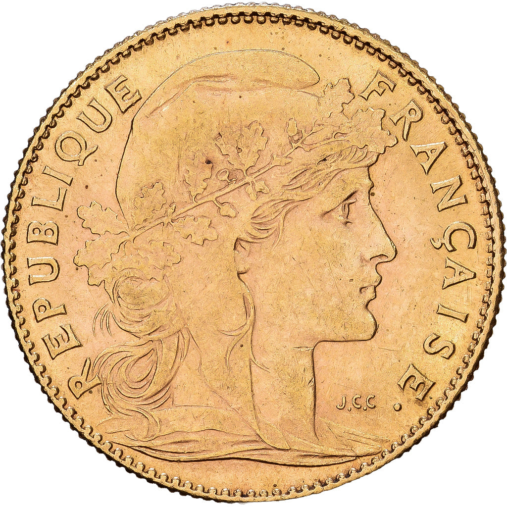 France, 10 Francs, Marianne, 1910, Paris, Gold, AU(55-58), KM:846