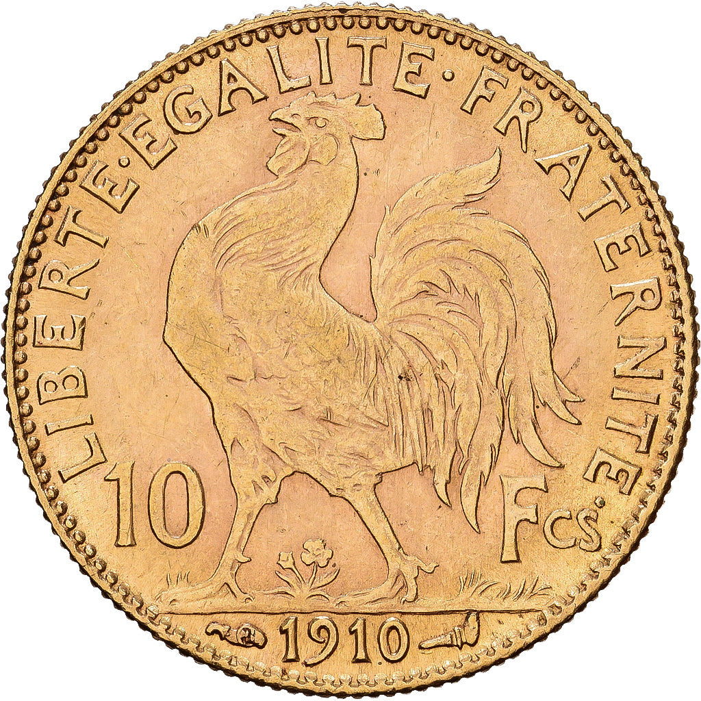 France, 10 Francs, Marianne, 1910, Paris, Gold, AU(55-58), KM:846