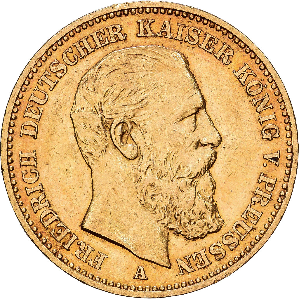 Landy niemieckie, PRUSSIA, Friedrich III, 20 Mark, 1888, Berlin, Złoto