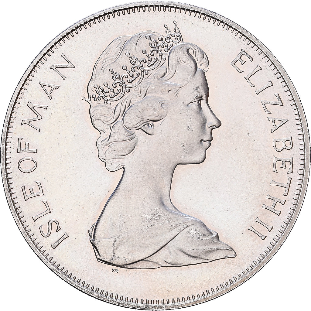 Isle of Man, Elizabeth II, Crown, 1977, Pobjoy Mint, Silber, VZ, KM:41a