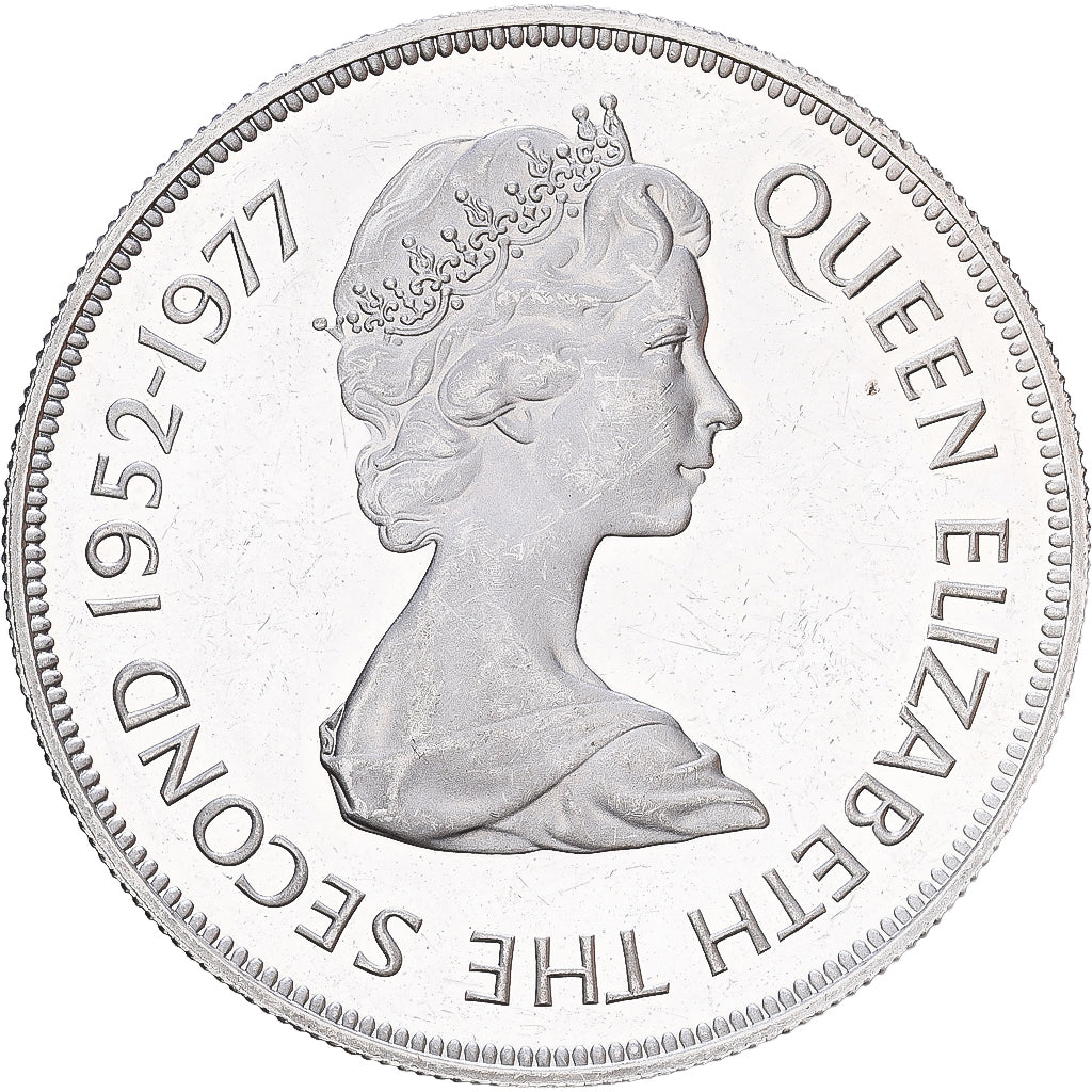 Falkland Islands, Elizabeth II, 50 Pence, 1977, Silver, MS(60-62), KM:10a