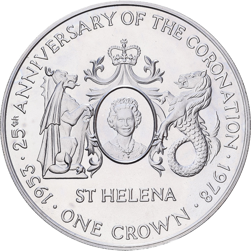 Sainte-Hélène, Élisabeth II, 25 Pence, Crown, 1978, Pobjoy Mint, Argent
