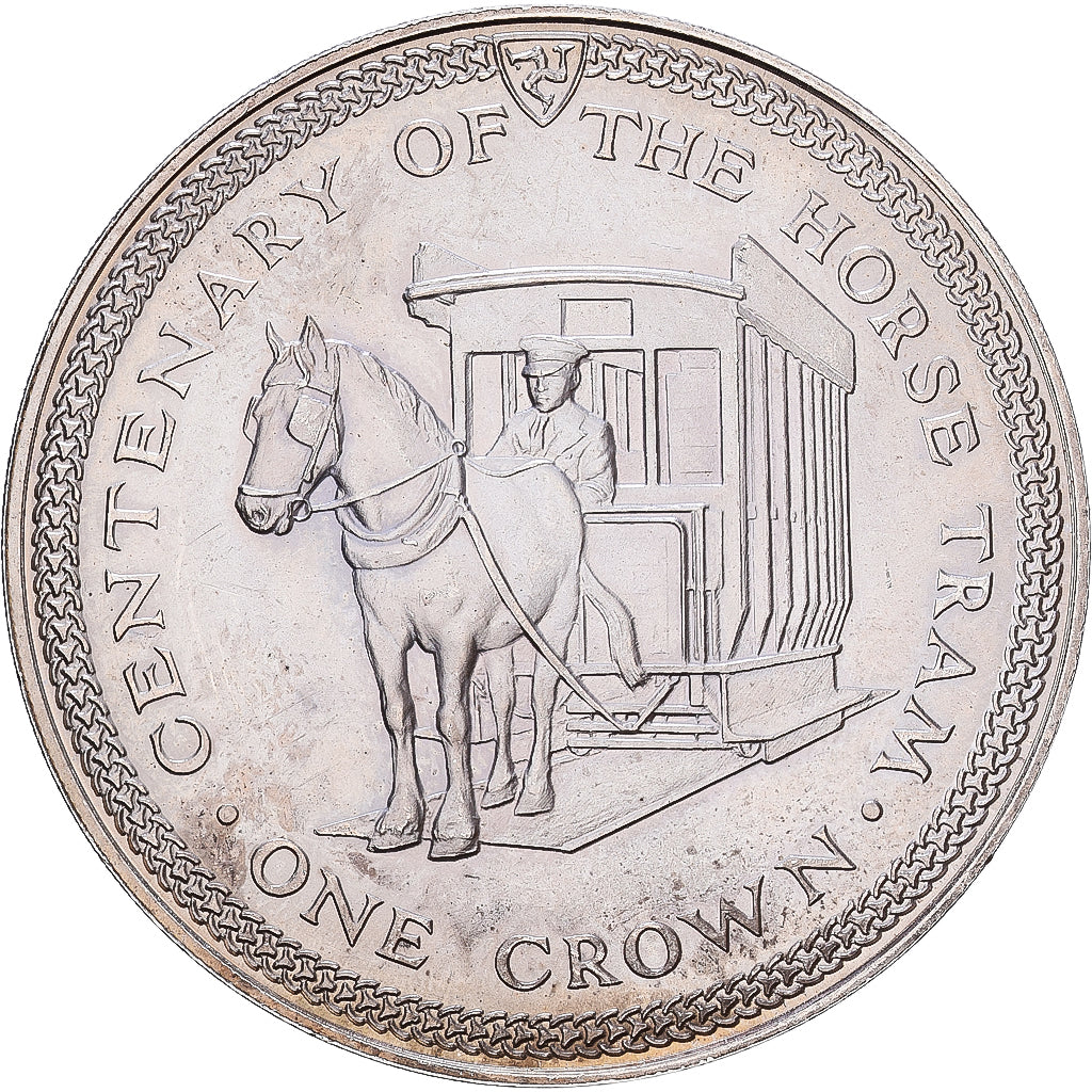 Isle of Man, Elizabeth II, Crown, 1976, Pobjoy Mint, Silver, AU(55-58), KM:38a