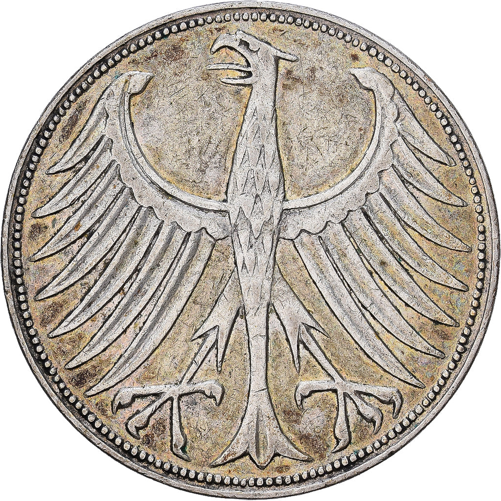 Federal Republic of Germany, 5 Mark, 1951, Hamburg, Silver, EF(40-45), KM:112.1