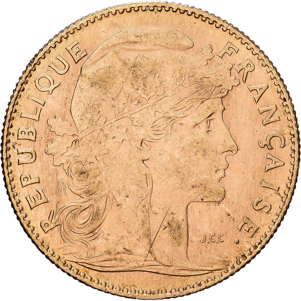 France, 10 Francs, Marianne, 1911, Paris, Gold, AU(55-58), KM:846