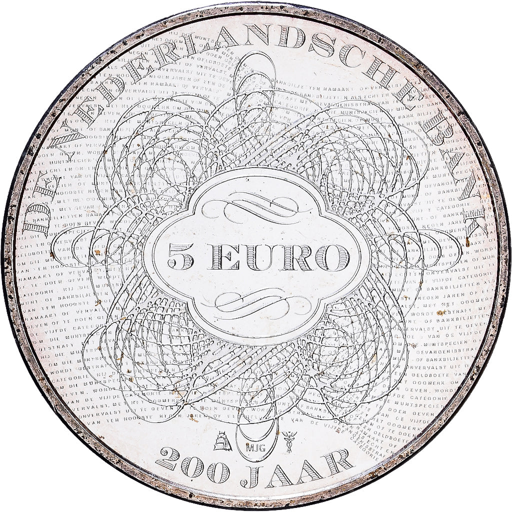 Netherlands, 5 Euro, 2014, Utrecht, Copper Plated Silver, AU(55-58), KM:353