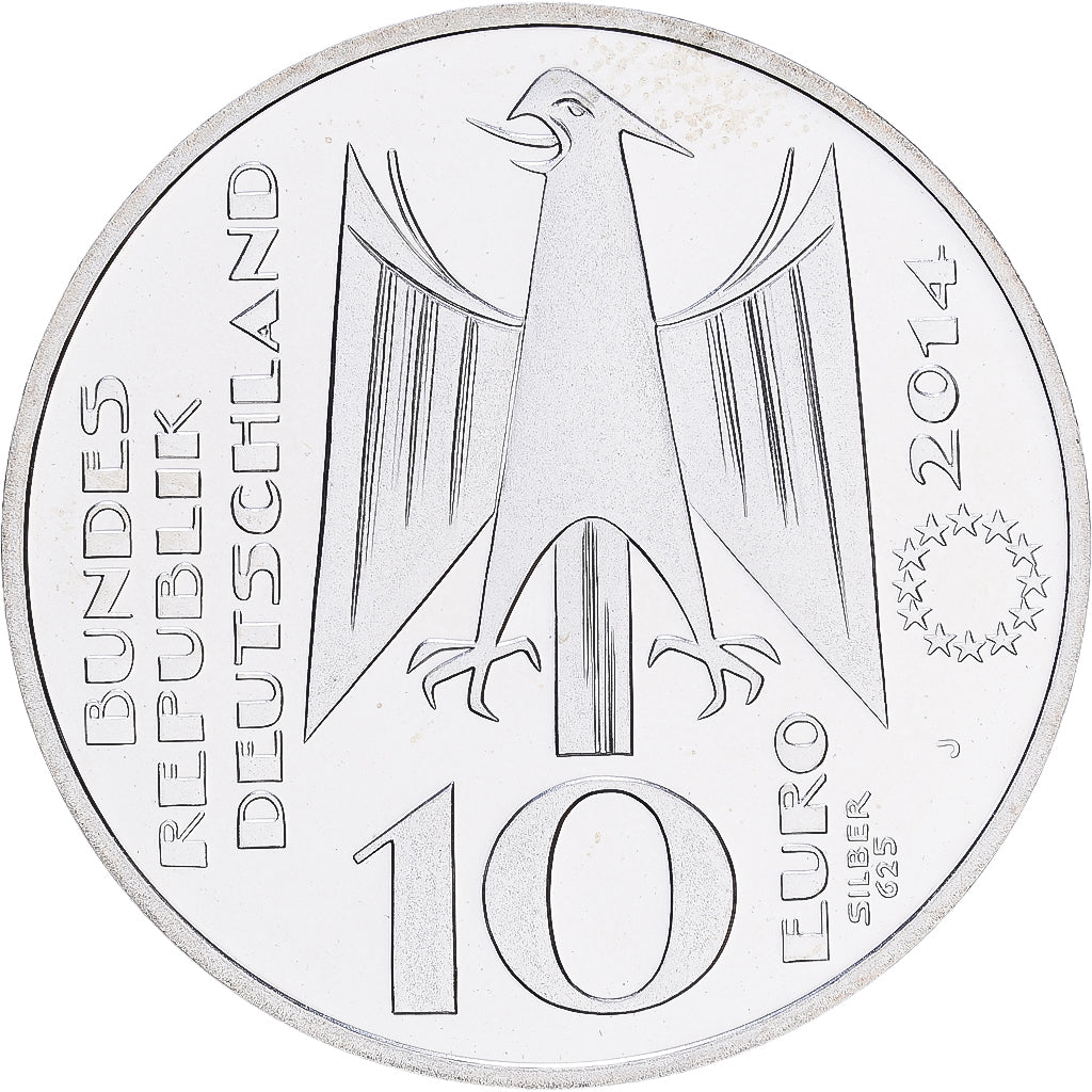 Alemanha, 10 Euro, 2014, Hamburg, Prata, MS(65-70), KM:332