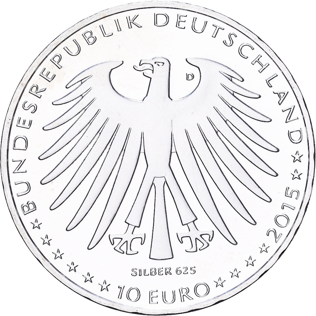 République fédérale d'Allemagne, 10 Euro, 2015, Munich, Argent, FDC