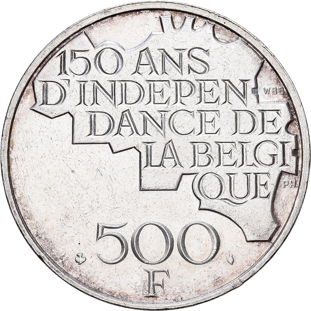 Bélgica, 500 Francs, 500 Frank, 1980, Brussels, Plata recubierta de cobre -