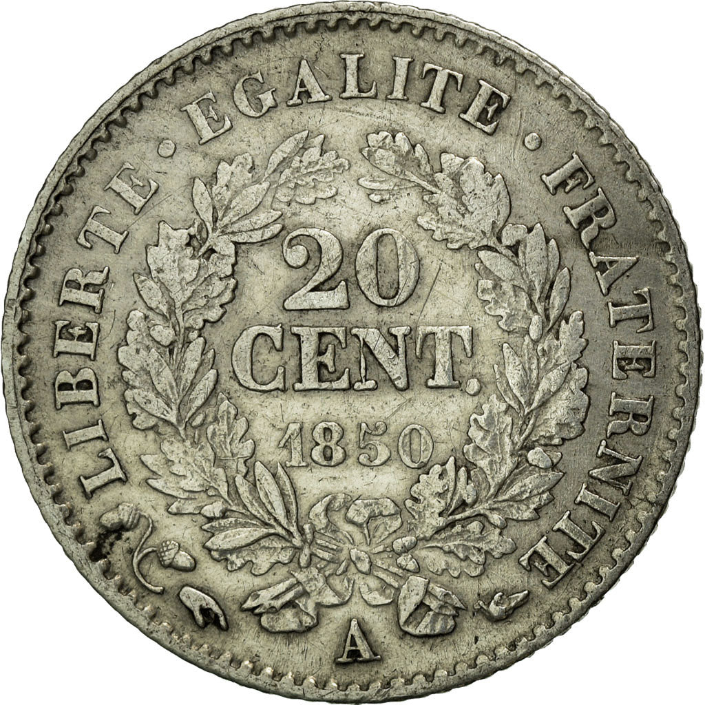 Coin, France, Cérès, 20 Centimes, 1850, Paris, EF(40-45), Silver, KM:758.1
