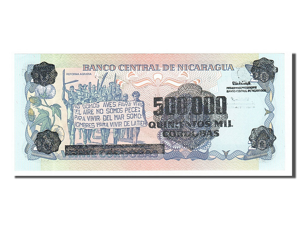 Billete, 500,000 Córdobas on 20 Córdobas, 1990, Nicaragua, UNC