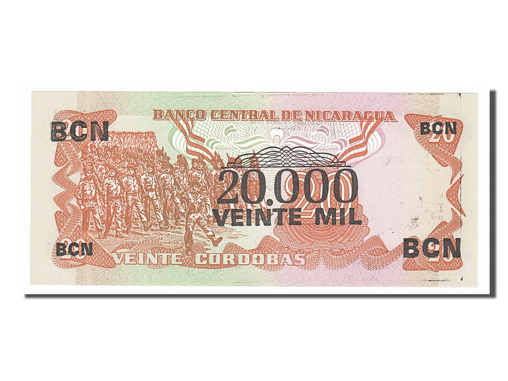 Banknote, Nicaragua, 20,000 Córdobas on 20 Córdobas, 1987, UNC(65-70)