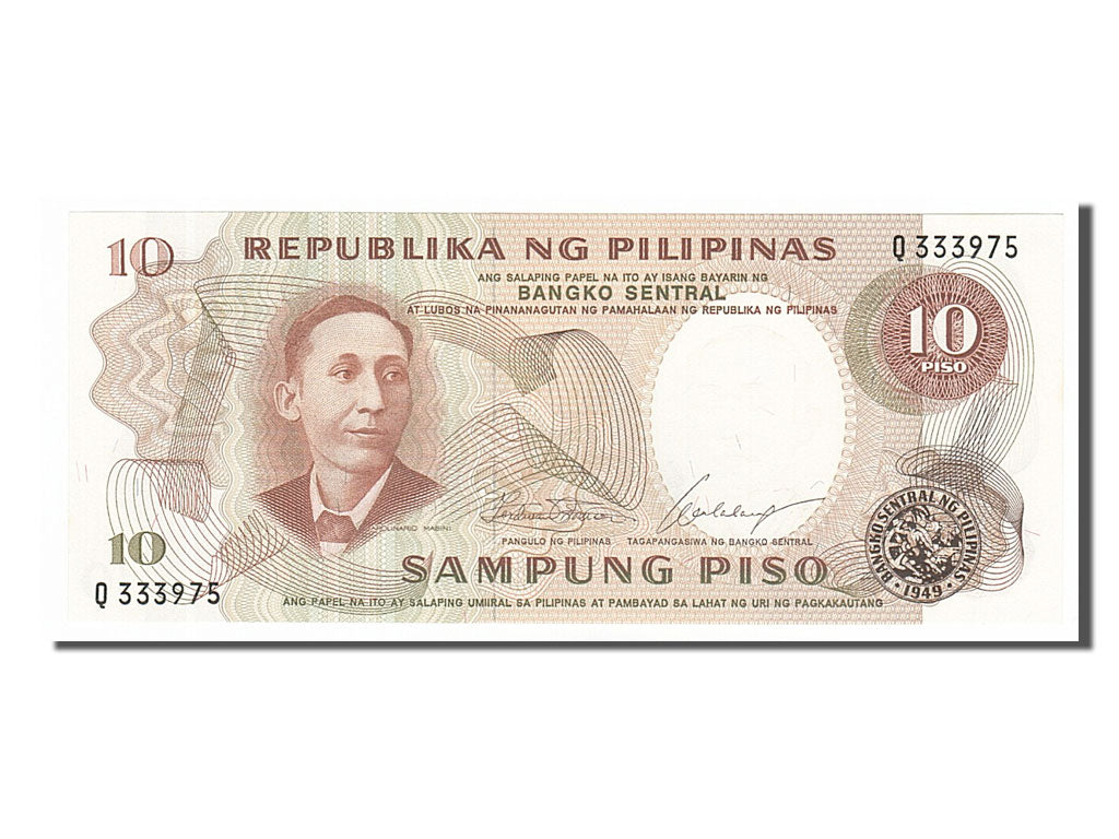 Banknote, Philippines, 10 Piso, 1969, UNC(65-70)