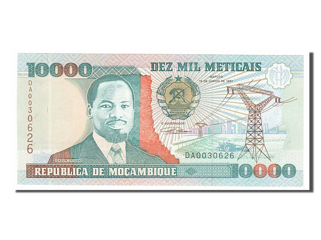Biljet, Mozambique, 10,000 Meticais, 1991, 1991-06-16, NIEUW