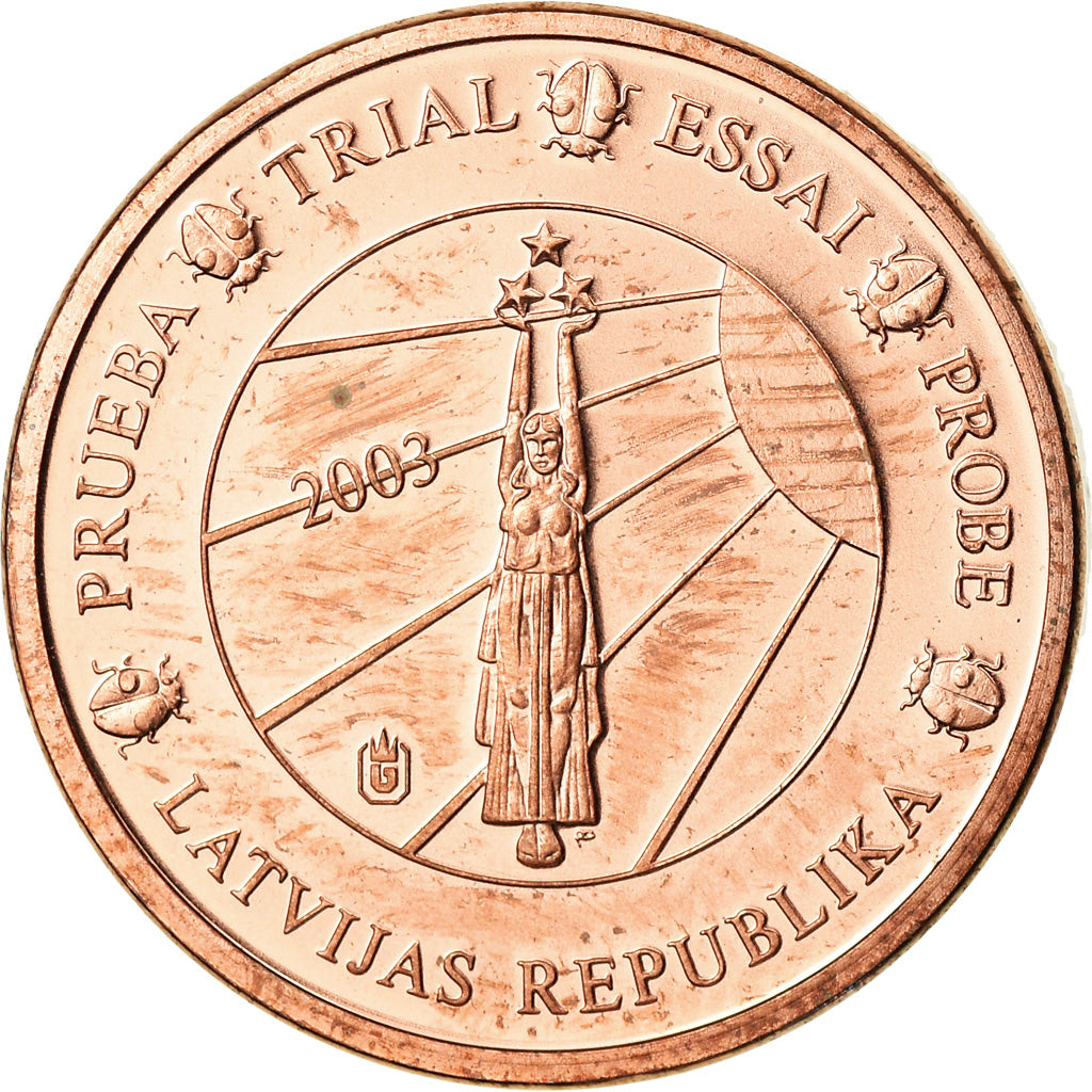 Letónia, Medal, 1 C, Essai Trial, 2003, MS(65-70), Cobre