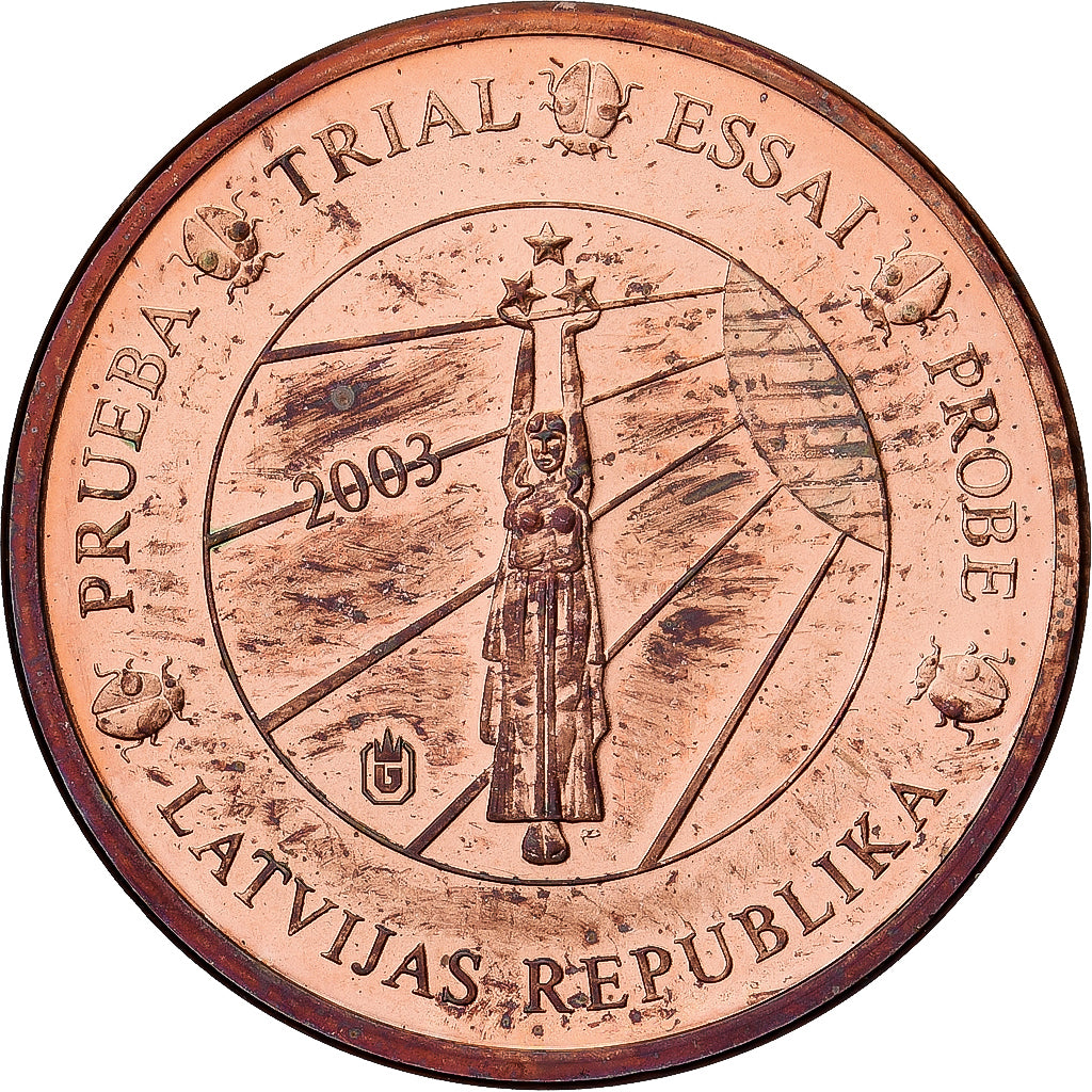 Latvia, Medal, 1 C, Essai Trial, 2003, MS(65-70), Copper