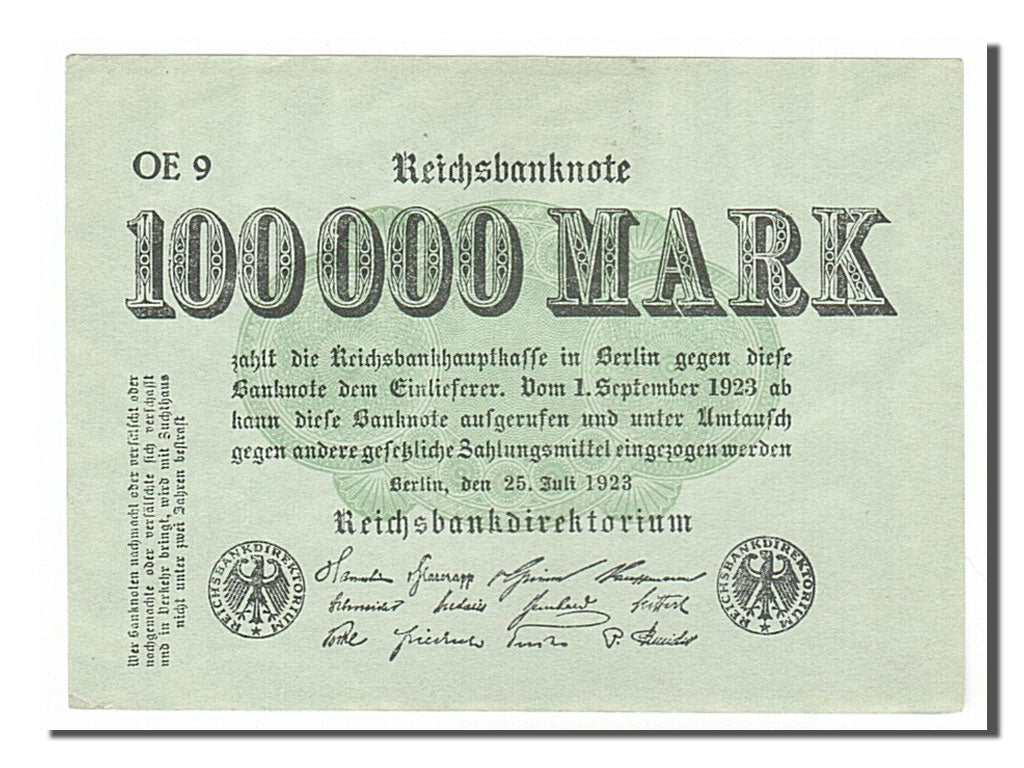 Banknote, Germany, 100,000 Mark, 1923, 1923-07-25, UNC(63)
