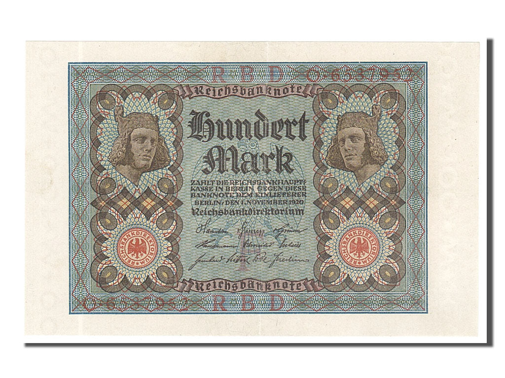 Banknote, Germany, 100 Mark, 1920, 1920-11-01, UNC(63)