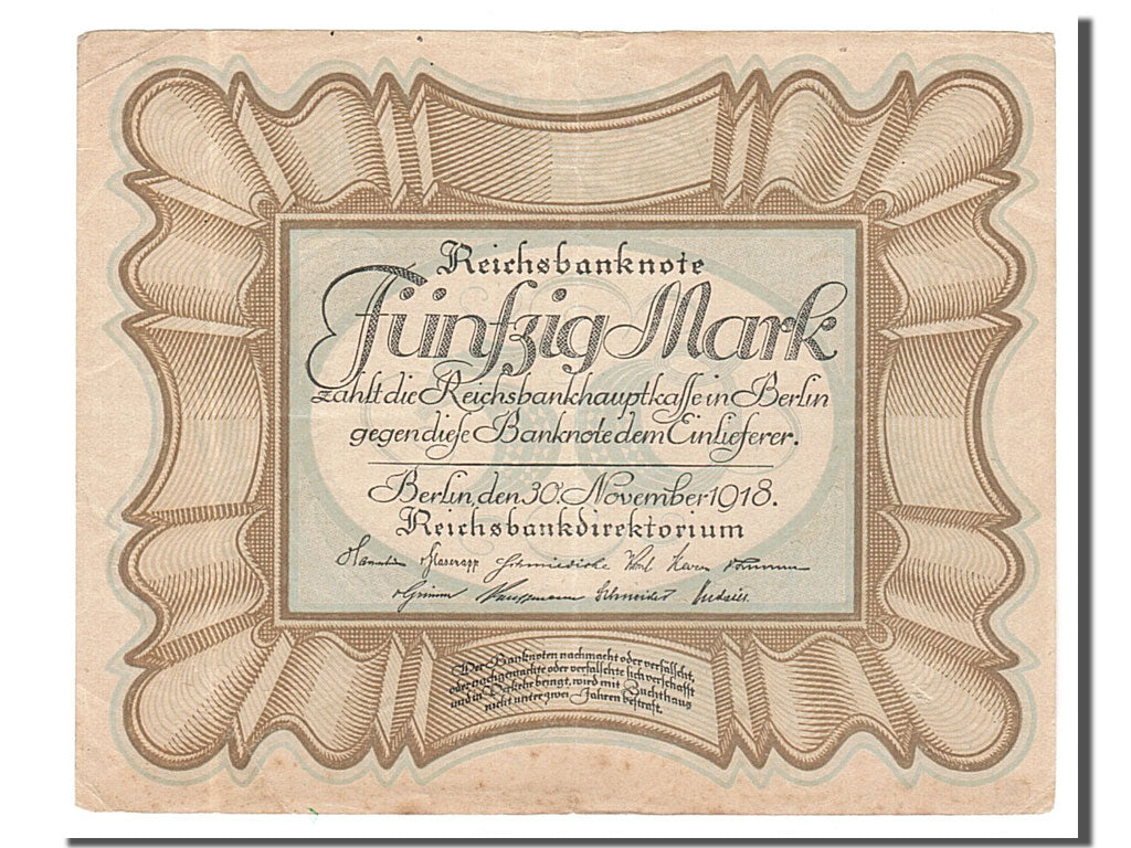 Billete, 50 Mark, 1918, Alemania, 1918-11-30, EBC