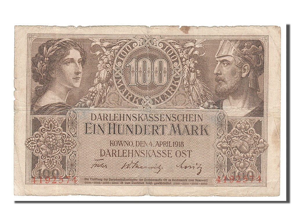 Banknote, Germany, 100 Mark, 1918, 1918-04-04, VF(20-25)