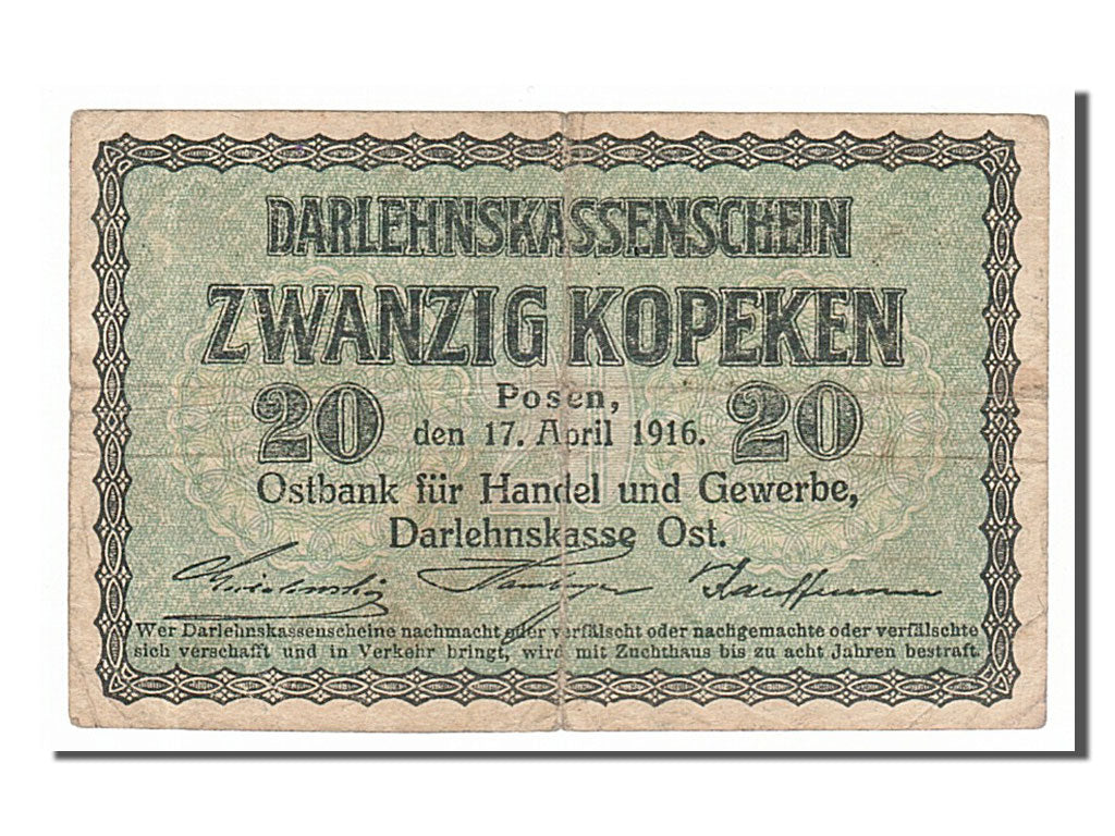 Billet, Allemagne, 20 Kopeken, 1916, TB+