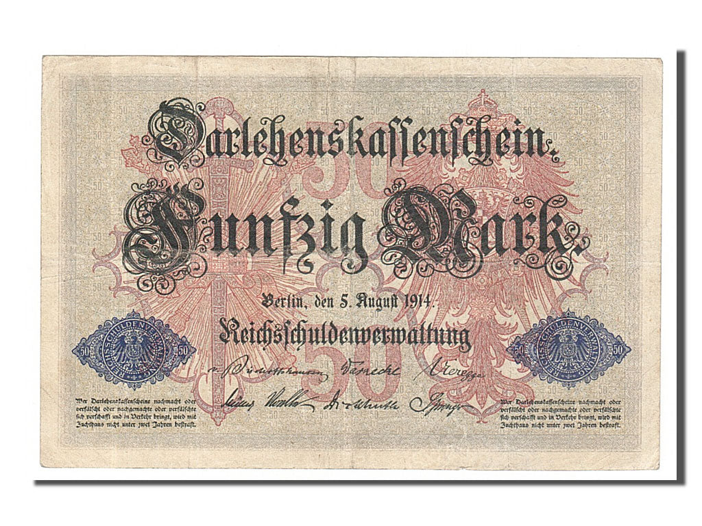 Biljet, Duitsland, 50 Mark, 1914, 1914-08-05, TTB