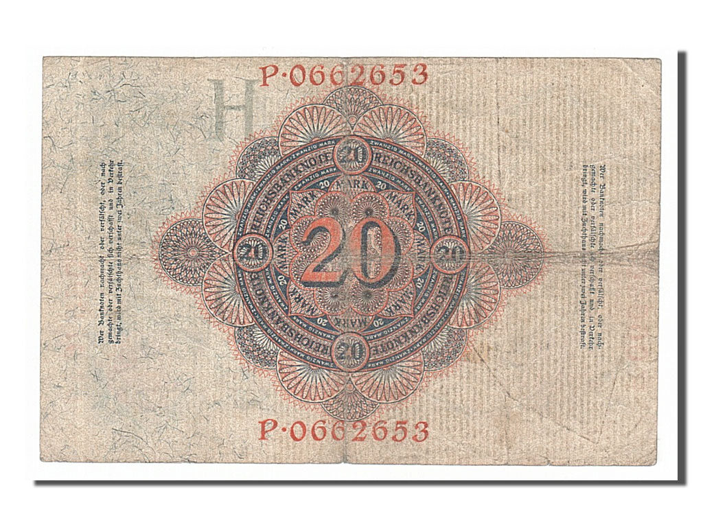 Banknote, Germany, 20 Mark, 1914, 1914-02-19, VF(20-25)
