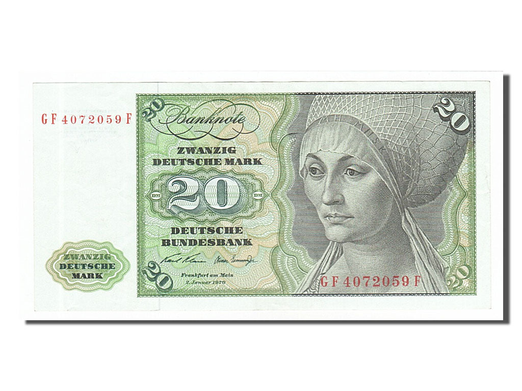 Banknote, GERMANY - FEDERAL REPUBLIC, 20 Deutsche Mark, 1970, 1970-01-02