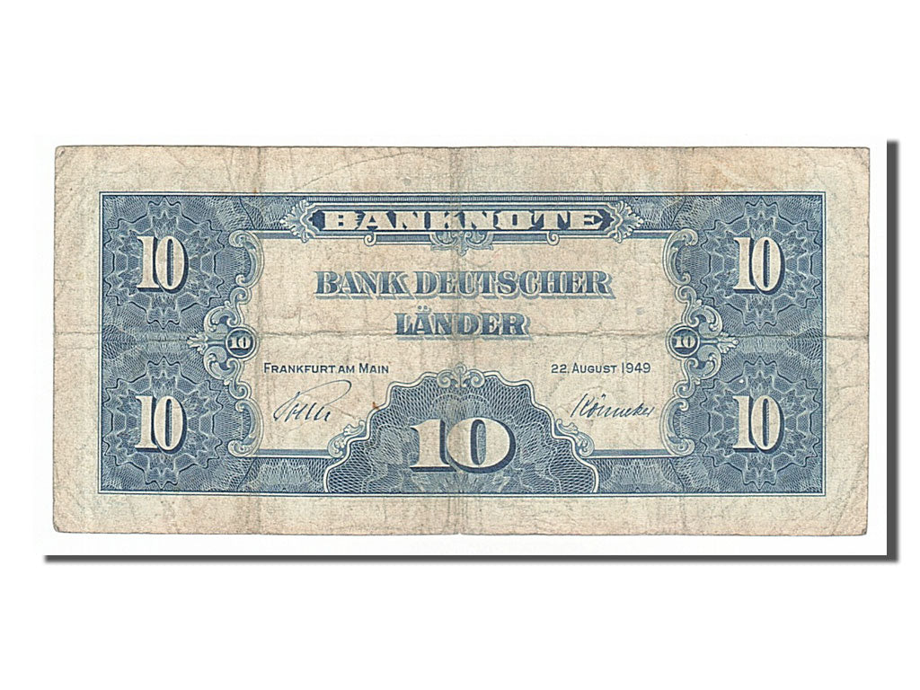 Geldschein, Bundesrepublik Deutschland, 10 Deutsche Mark, 1949, 1949-08-22, SS