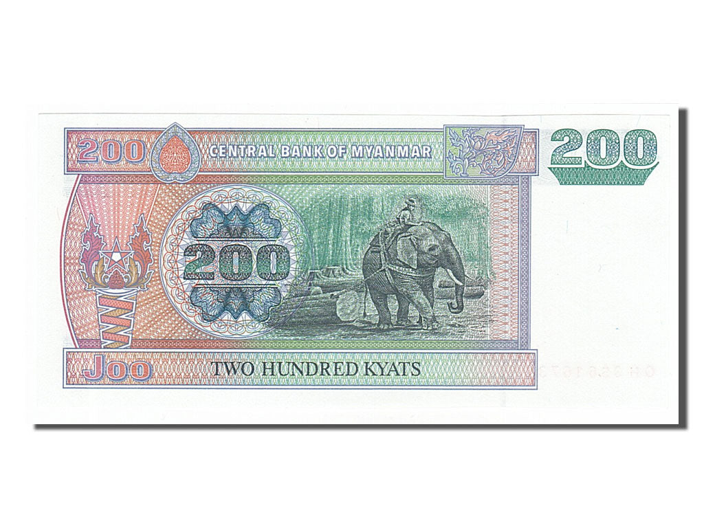 Banconote, Myanmar, 200 Kyats, 1991, FDS
