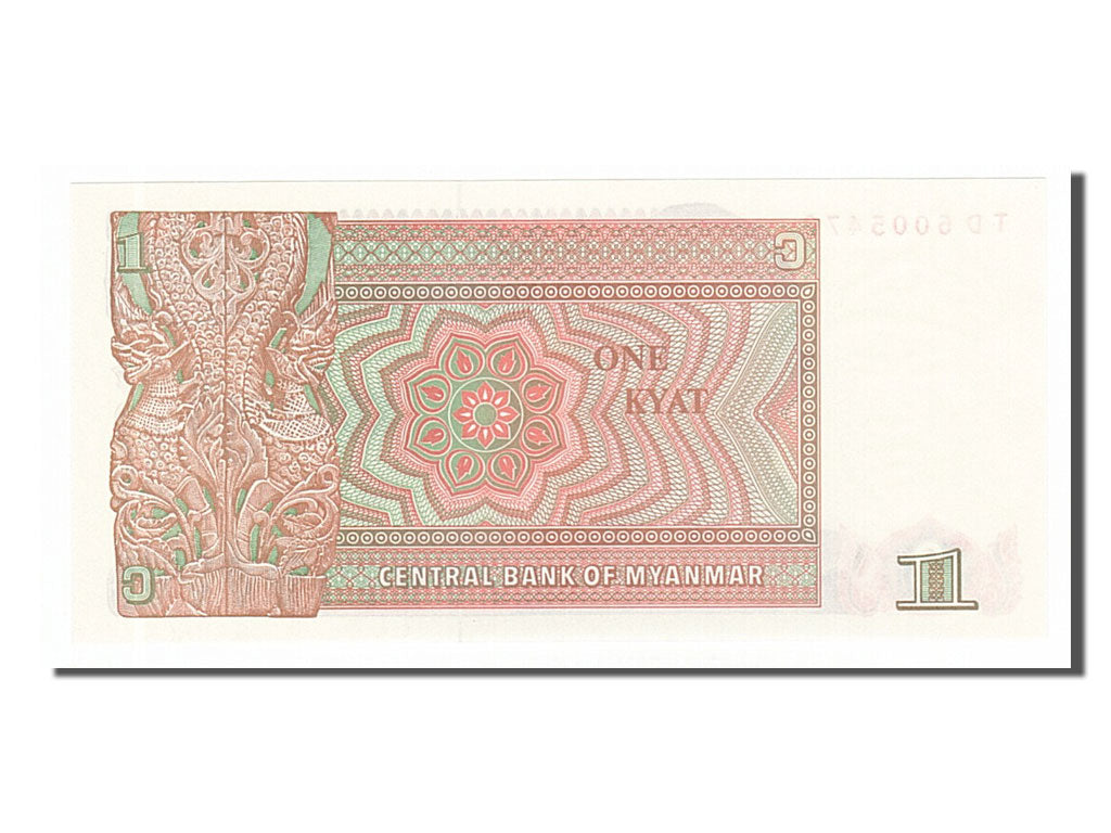 Billete, 1 Kyat, 1990, Myanmar, UNC