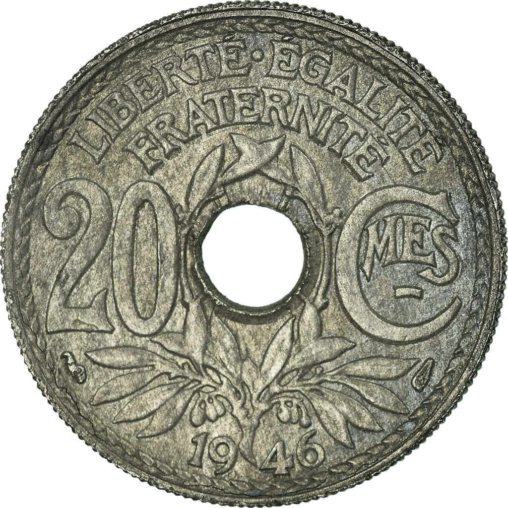Coin, France, Lindauer, 20 Centimes, 1946, AU(55-58), Zinc, KM:907.1