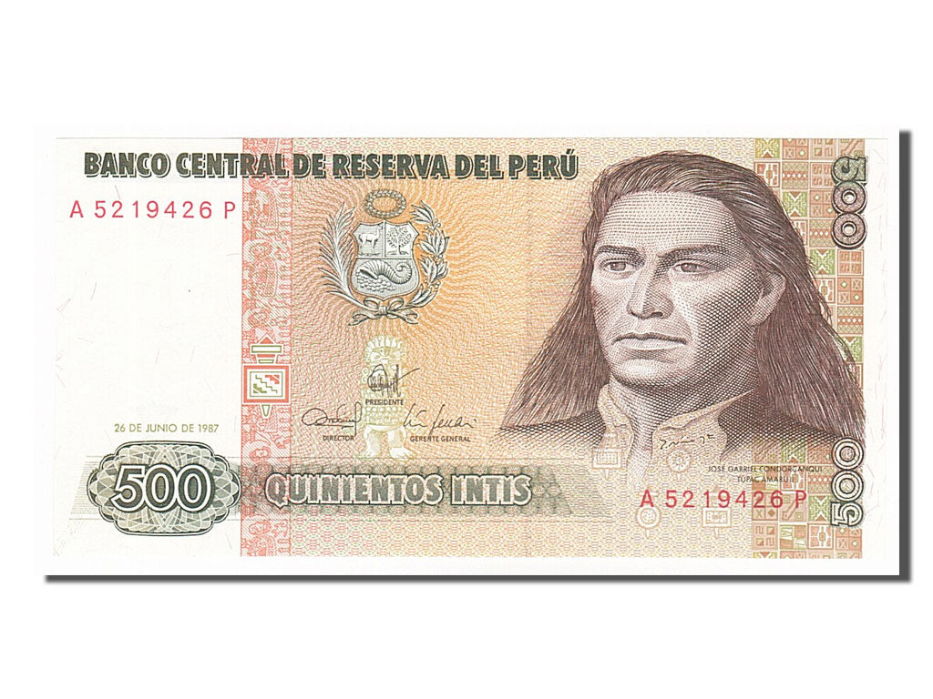 Billete, 500 Intis, 1987, Perú, 1987-06-26, UNC