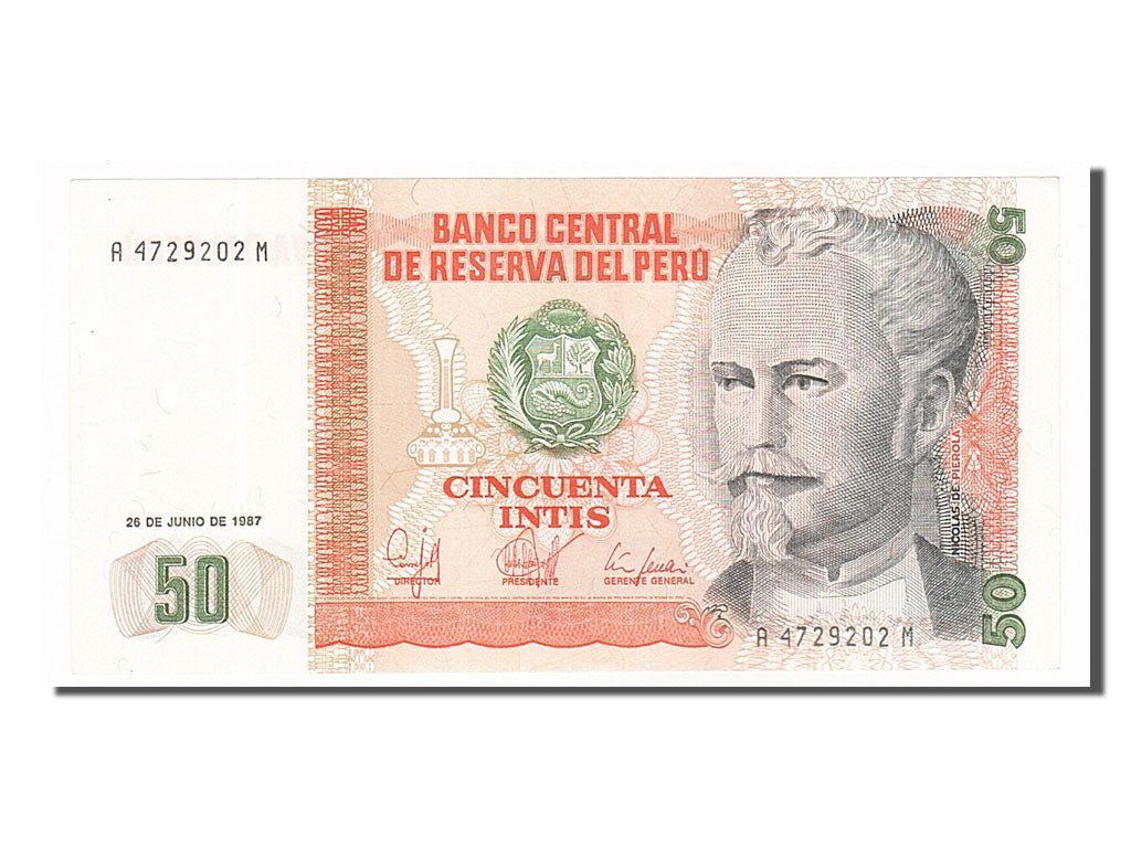 Banconote, Perù, 50 Intis, 1987, 1987-06-26, SPL
