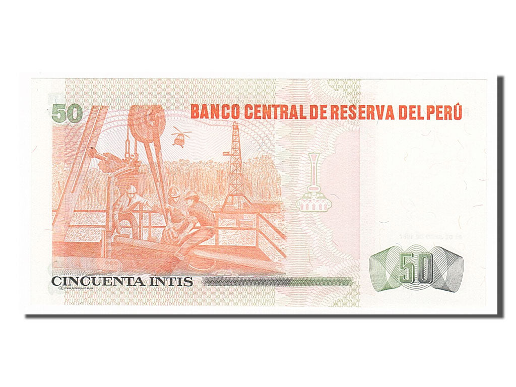 Banknote, Peru, 50 Intis, 1987, 1987-06-26, UNC(65-70)